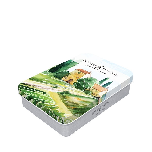 Seifendose "Landschaft der Provence" mit Eisenkraut-Seife
