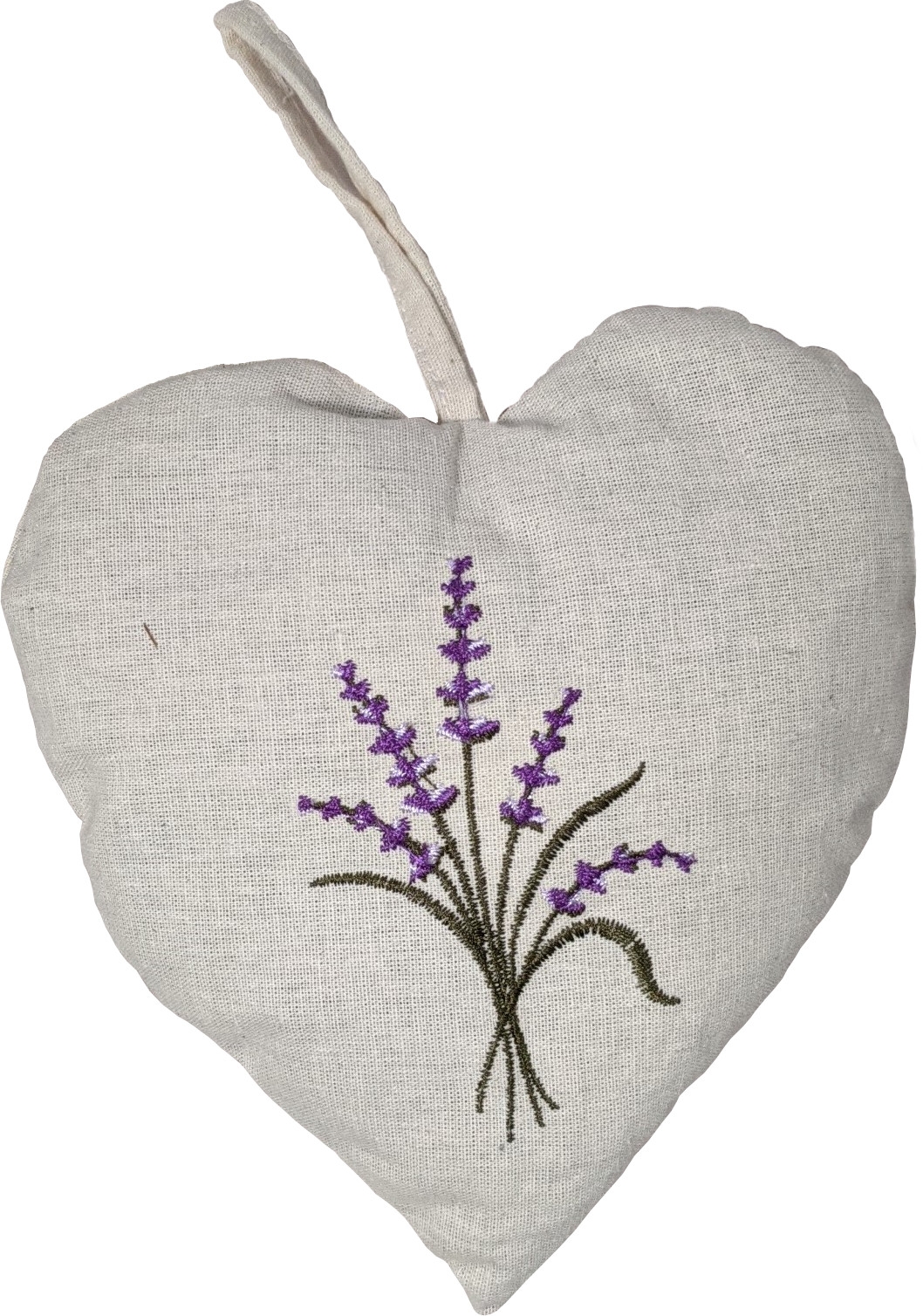 Lavendel-Duftherz mit gestickten Lavendelzweigen, 120 g
